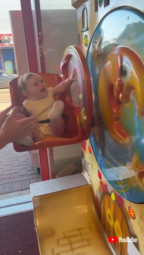 Baby Girl Giggles and Laughs on First Ride Experience || ViralHog
