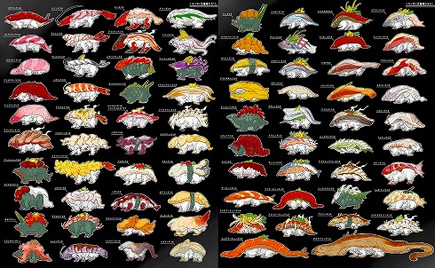寿司の生物図鑑 が無限に読めちゃう面白さ 食べ物を 擬獣化 したイラストにワクワク 1 2 ページ ねとらぼ
