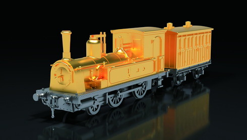純金製1号機関車