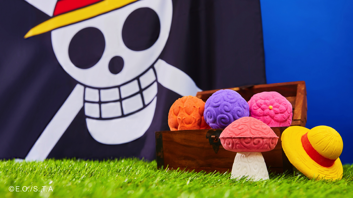 Lushに One Piece コラボのバスグッズがやってくる 悪魔の実を模したバスボムやオリジナル海賊旗に 買わずにはいられない 最高だああああ 1 2 ページ ねとらぼ