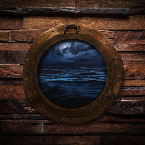 部屋が船室になる……！ 船の窓枠をフレームにした海の絵が船旅気分を