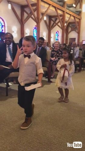 uFlower Girl Forgets That She Is Supposed to Throw Flowers at Wedding - 1361357v