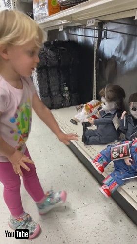 uSweet Girl Gently Puts Back Scary Doll After Getting Startled By it - 1372894v