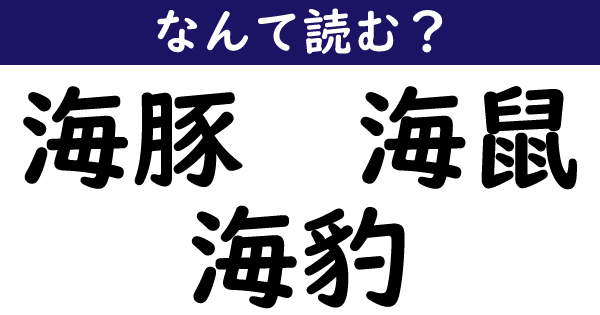 なんて読む 今日の難読漢字 海豚 海鼠 海豹 1 11 ページ なんて読む 今日の難読漢字 海豚 海鼠 海豹 1 11 ページ