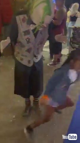 uScared Kid Screams And Runs Away From Clown Standing Behind Her - 1376975v
