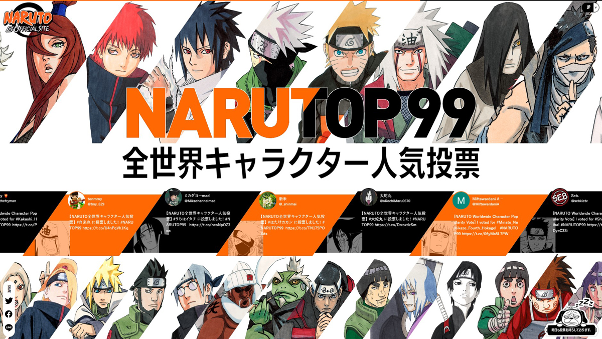 世界で一番人気のある Naruto キャラは果たして 人気投票企画 Narutop99 がスタート 1 2 ページ ねとらぼ
