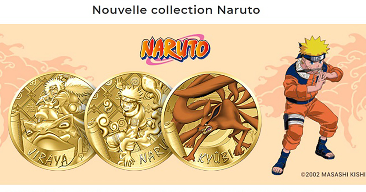 NARUTO』仏語版20周年の記念硬貨が発売、10万円超のアイテムも パリ 