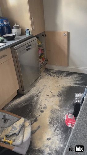 「Little Kid Makes Huge Mess With Flour All Over House - 1420759」