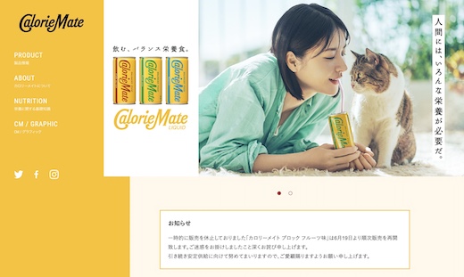 製造休止となっていた「カロリーメイト フルーツ味」が復活