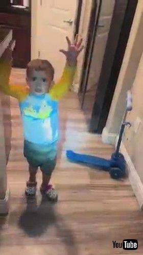 uMom Hilariously Interrogates Toddler When He Trips and Falls Out of His Scooter - 1437574v