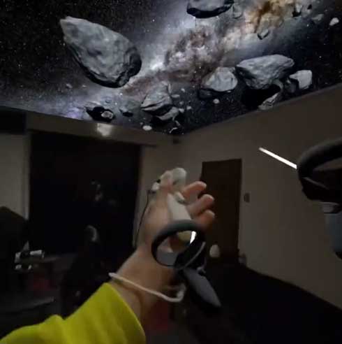 Quest3 複合現実 部屋 天井 宇宙 夜空 Skygaze アプリ VRヘッドセット