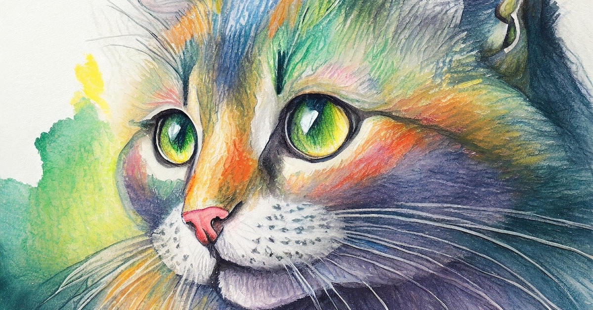 AIに「ネコ」の絵を描かせたら……？ “色鉛筆画”や“水彩画”風のアート 