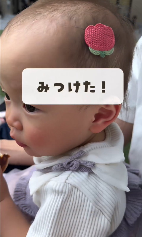 ベビーヘアクリップ⋈ヘアゴム❤︎ブラウン 甘から