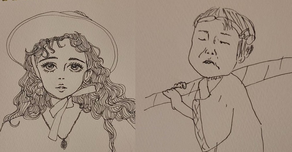 絵が得意な妹が描いたシュールなイラスト→「見覚えあるなぁおもったら 