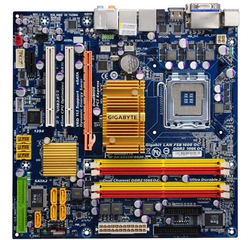 GIGABYTE GA-EG45M-DS2H + E8500 + メモリ8GB GIGABYTE、G45チップセット搭載のmicroATXマザー「GA-EG45M-DS2H