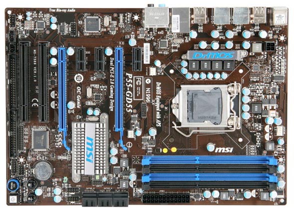 MSI、P55チップセット採用／CrossFire X対応ATXマザー「P55-GD55