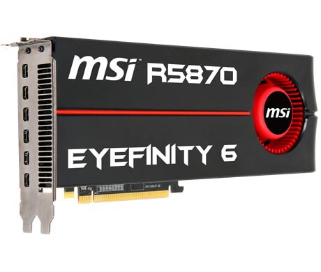 MSI、6画面出力対応のRadeon HD 5870グラフィックスカード