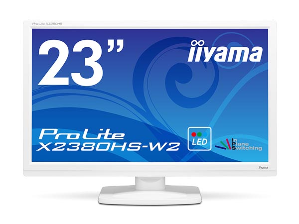 A iiyama ProLite X2380HS-B2 23型IPS方式パネル＋WLEDバックライト搭載ワイド液晶ディスプレイ iiyama、IPSパネル採用23型フルHD液晶「ProLite X2380HS-2」にホワイト