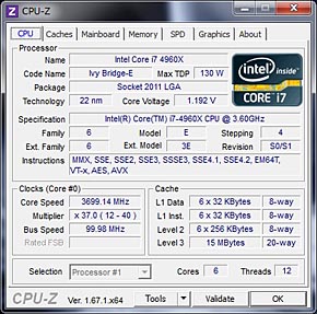 Core i7-4960X Extreme Edition̏ڍׂCPU-ZŃ`FbN