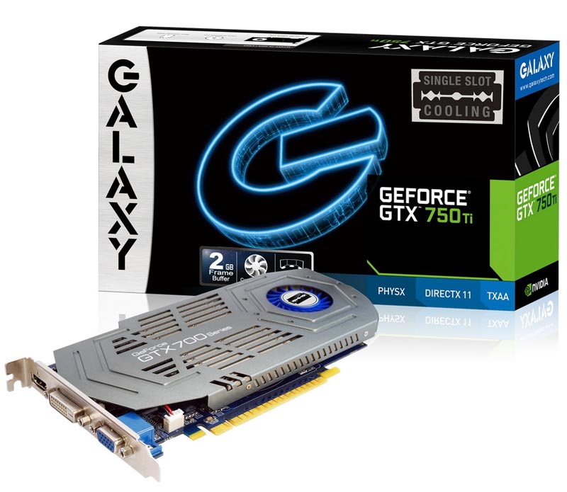 GALAXY、1スロット幅デザインのGeForce GTX 750 Tiグラフィック