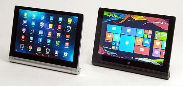 AndroidとWindowsで同じ設計のタブレット――「YOGA Tablet 2-10」を