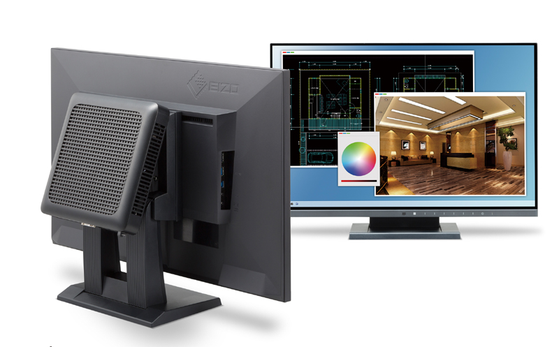 EIZO、背面にクライアント端末を設置可能な“仮想デスクトップ環境向け