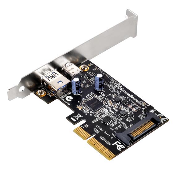 SilverStone PCIe 2.0 x2接続のUSB3.0/3.1インターフェイス増設カード