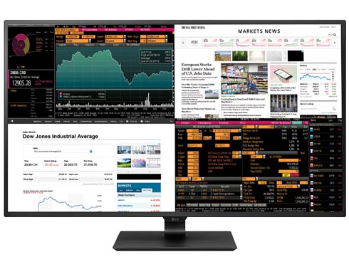 LGエレ、“4画面分割表示”にも対応した42.5型4K液晶ディスプレイ 