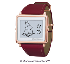 エプソン、電子ペーパー腕時計「Smart Canvas」に“ムーミン