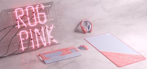 Asus ピンク色で統一したゲーミングキーボード マウスなど Rog Pink シリーズ4製品 Itmedia Pc User