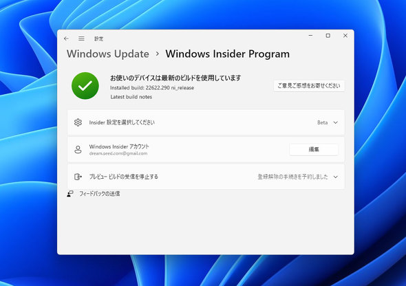 Windows 11 Build 22621.290 / 22622.290InsiderɃ[Xꂽ