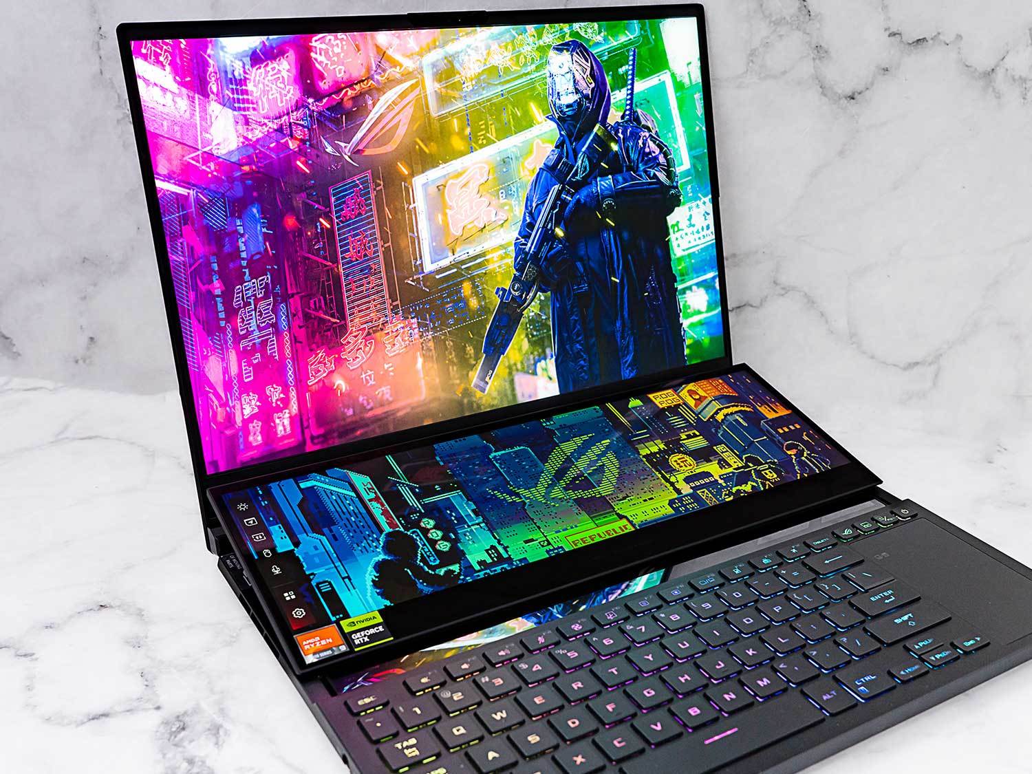 AMDとNVIDIAの最強CPU／GPUを搭載！ モンスター級の2画面ノートPC「ROG