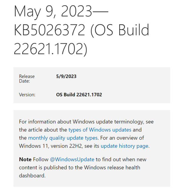 Windows向けに5月のセキュリティ更新プログラムが配信された