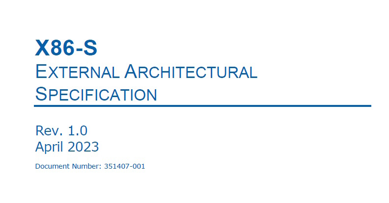 First release of the “S Architecture” specification.