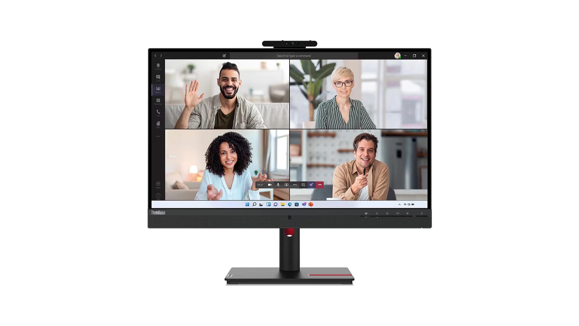 lenovo 27型 ワイド WQHD 2560x1440 IPS ノングレア ディスプレイ ThinkVision T27hv-30 63D6UAR3JP レノボ モニター 75Hz ピボット 回転 27 インチ HDMI type-C USB-C DisPlayPort LAN Microsoft Teams レノボ、オンライン会議に適したMicrosoft Teams認定の27型液晶