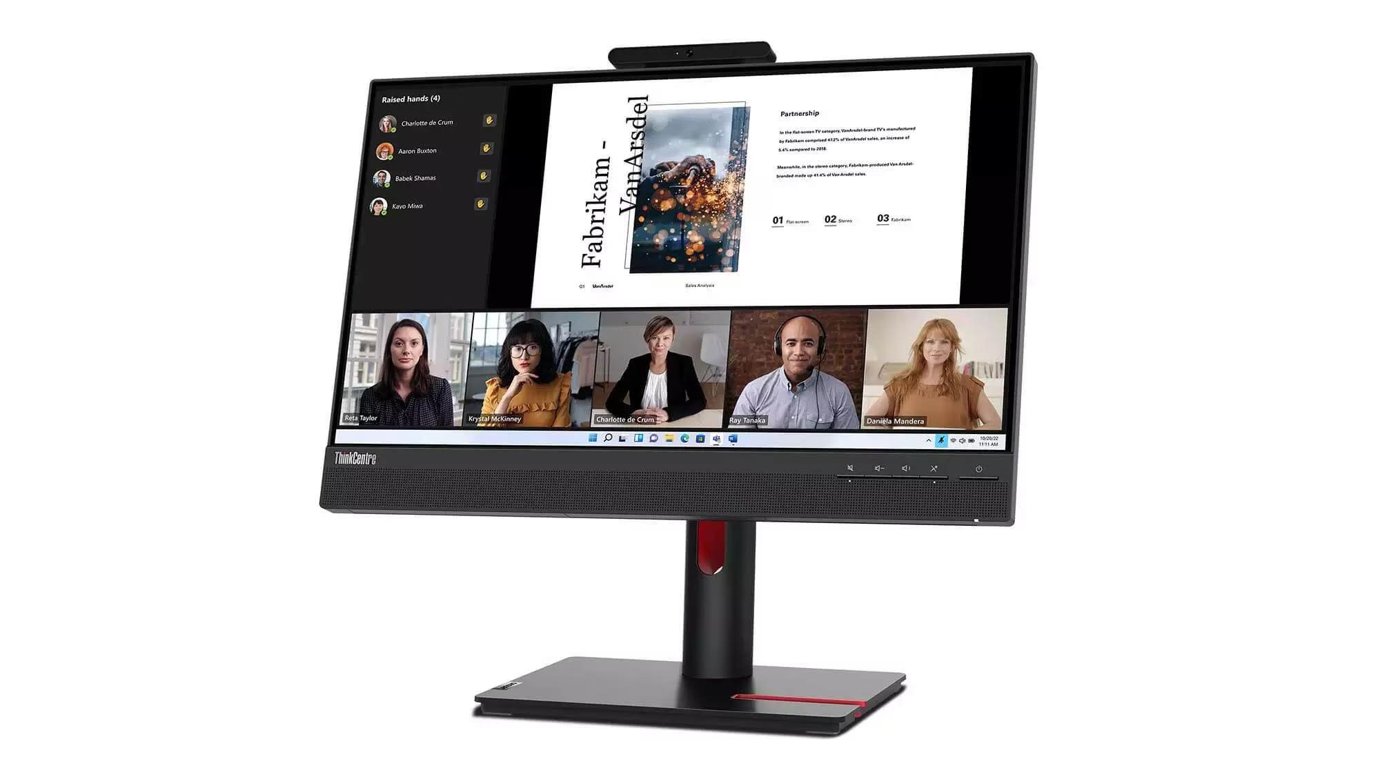 レノボ、ミニPC「Tiny」シリーズ用の21.5型/23.8型液晶ディスプレイ