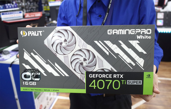 ドスパラ秋葉原本店に入荷した「GeForce RTX 4070 Ti SUPER GAMING PRO White」