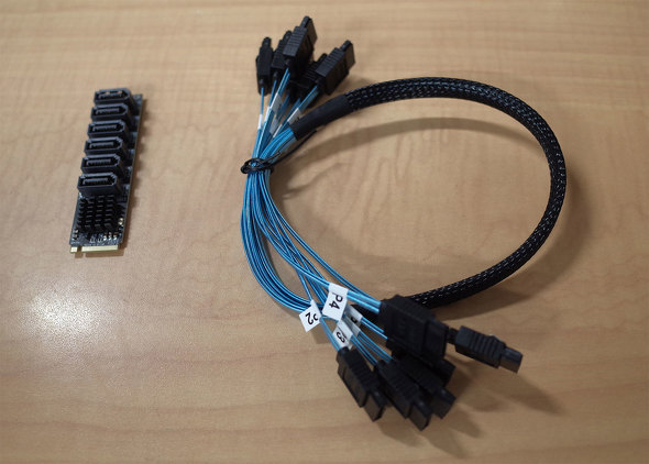 IIXybNɓׂuASM1166 M.2 PCI-E M key to 6x SATA Adapterv
