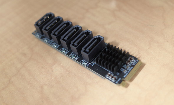 uASM1166 M.2 PCI-E M key to 6x SATA Adapterv