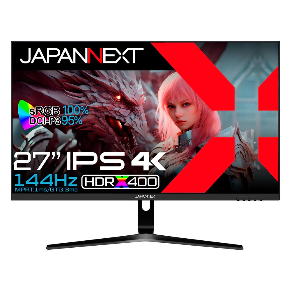 JAPANNEXT、144Hz駆動に対応した27型4Kゲーミング液晶ディスプレイ JAPANNEXT、144Hz駆動に対応した27型4Kゲーミング液晶ディスプレイ