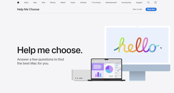 Appleが、おすすめのMacを選んでくれる「Help Me Choose」を公開した