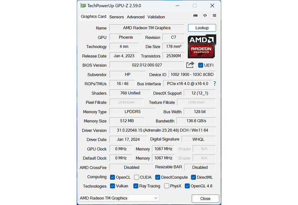 日本HP 13.3型ノートPC HP EliteBook 635 Aero G11 Ryzen 8040シリーズ ビジネス向け モバイルPC ロードテスト