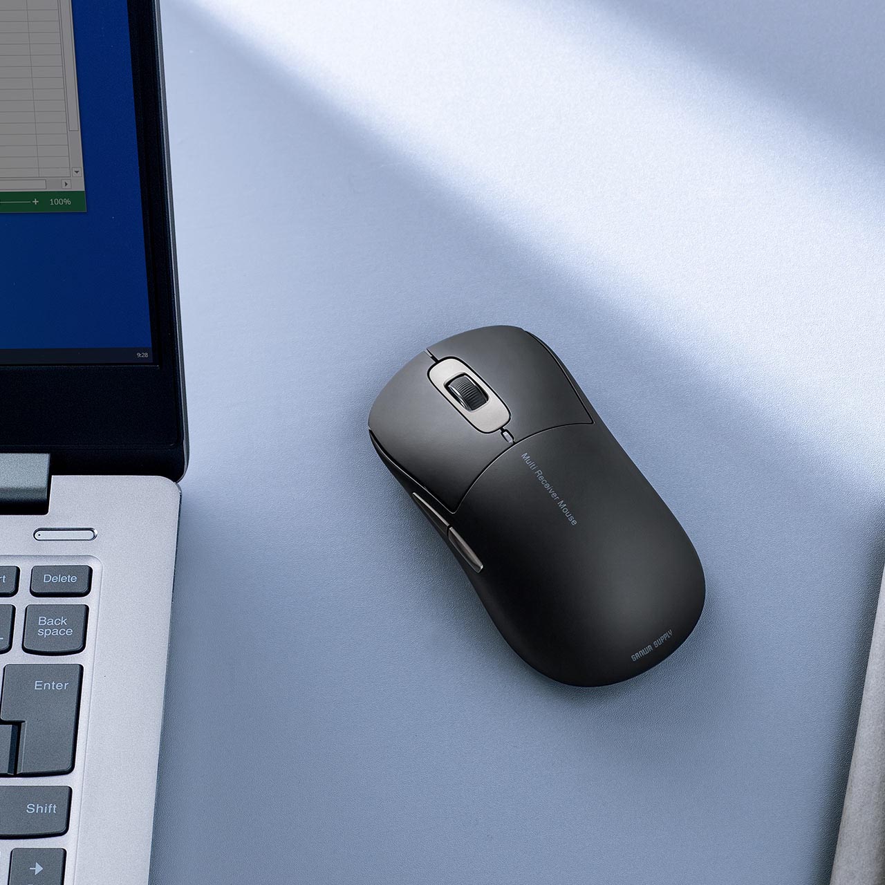 サンワ、USBハブ機能付きレシーバーを備えたワイヤレスマウス