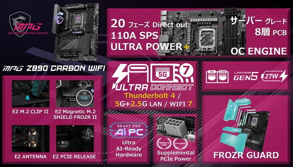 GGXACRs[^[Wp MSI }U[{[h MPG Z890 CARBON WIFI  EZ DIY