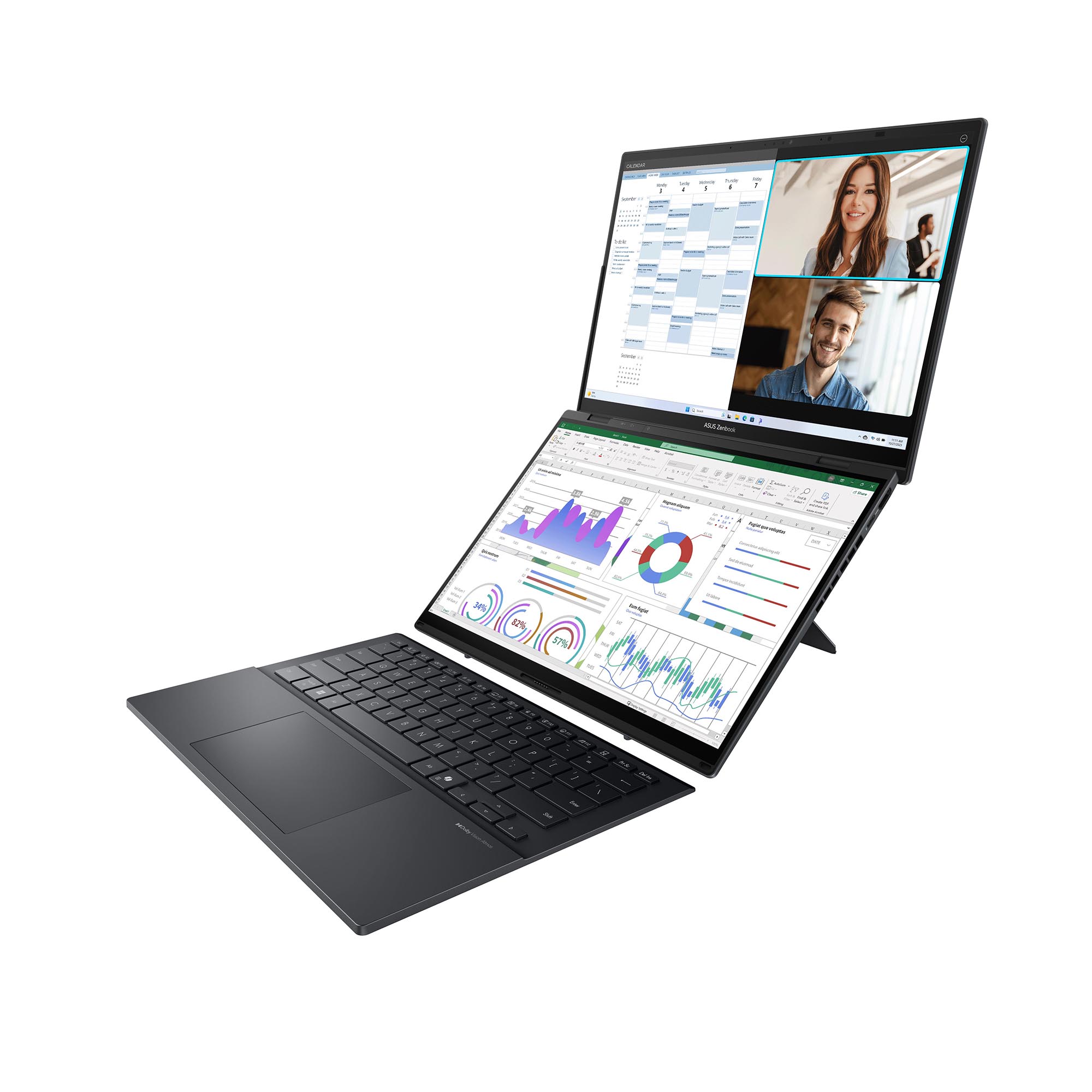 ASUS、有機ELディスプレイを2基備えた14型デュアルディスプレイノート