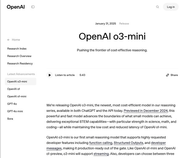 OpenAI o3-mini