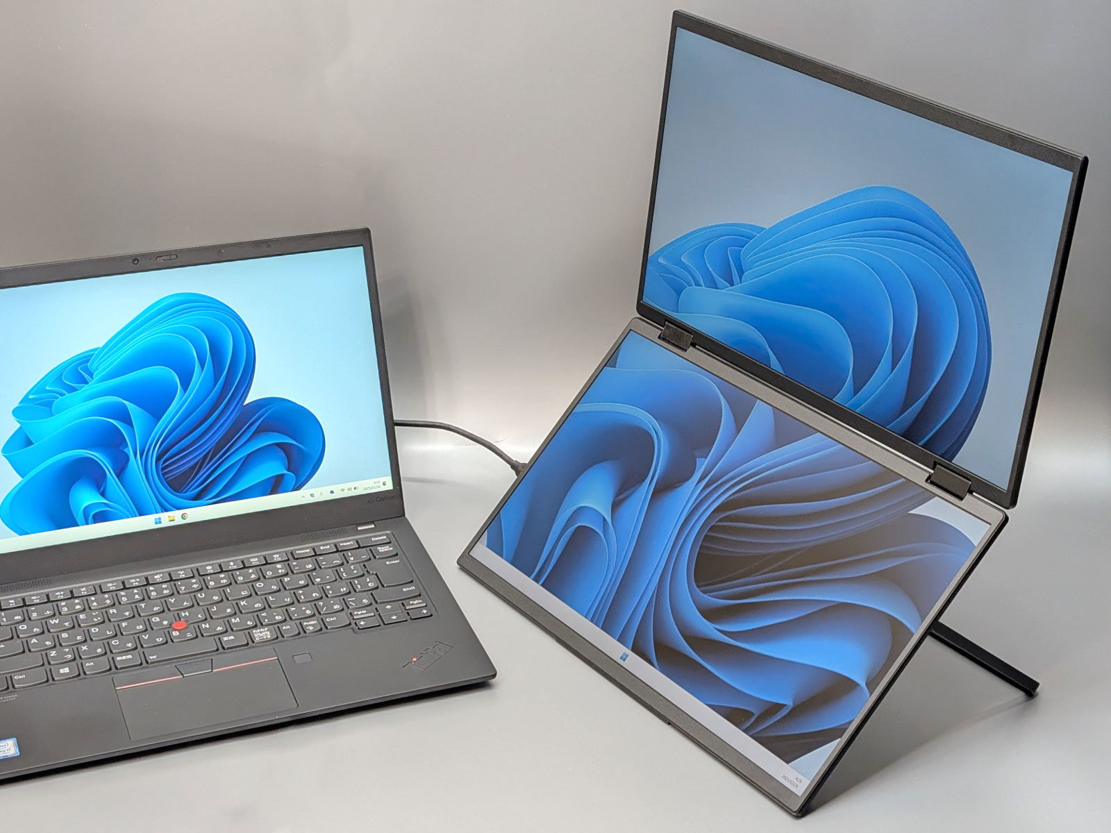 プリンストン15.6型2画面デュアルモバイルディスプレイ(PTF-M156DS) 15.6インチ 2画面 フルHD モバイルディスプレイ ブラック USB-C