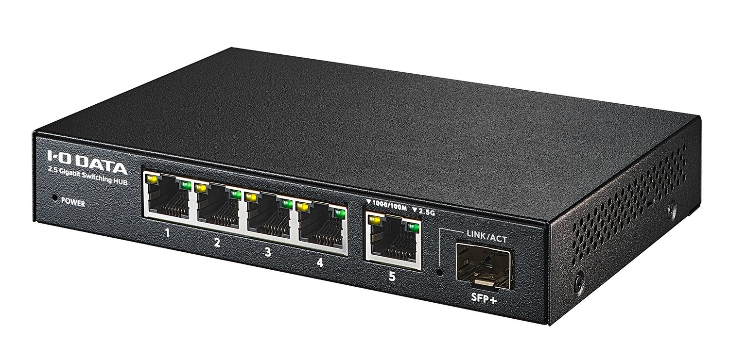アイ・オー、10Gbps対応SFP+ポートを搭載した2.5Gbpsアンマネージ