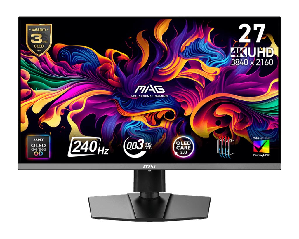 MSI、最大リフレッシュレート240Hzをサポートした26.5型4K有機EL