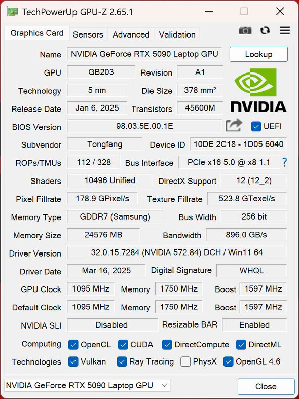 }EXRs[^[ Q[~O m[gPC GeForce RTX 5090 Laptop GPU  